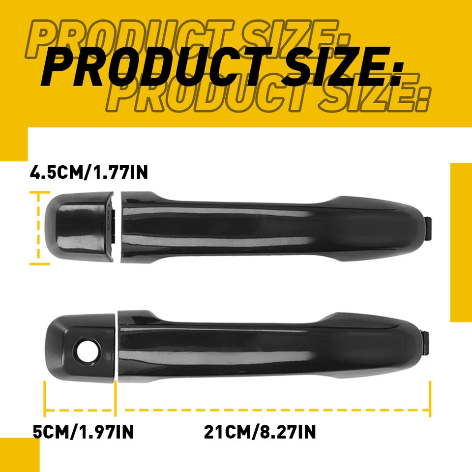 for Toyota 4Runner 2010-2024 Matte Interior Black Door Handle Cover Trim 4pc EPI Foto 2 de 4