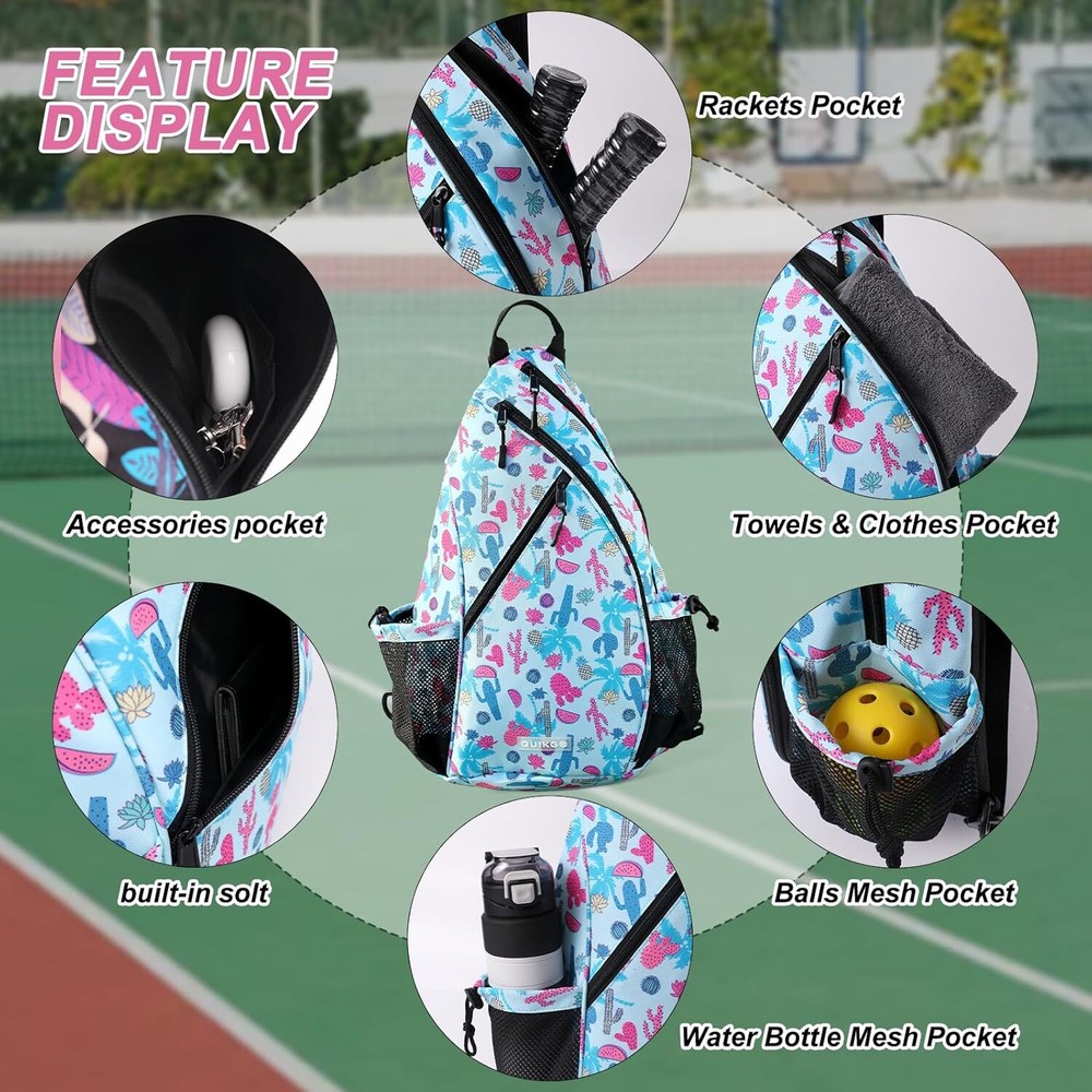 Adjustable Reversible Unisex Pickleball Bag in Hawaii Blue