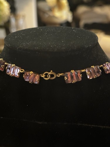 VINTAGE Art Deco CZECHOSLOVAKIAN 1930’s COLLECTIBLE PINK GLASS 15” NECKLACE - Picture 9 of 13