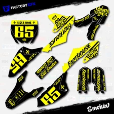 Black Yellow Smokin Camo Graphics Kit fit 18-24 Yamaha YZ65 YZ 65 Decals Sticker
