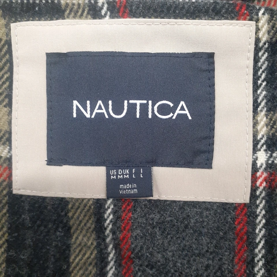 Abrigo Nautica Hombre M Negro Resistente al Viento Agua Cremallera Completa Sudadera con Capucha Chaqueta Franela Foto 3 de 4