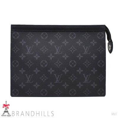 Louis Vuitton LV Second Bag Men s Pochette Voyage MM Monogram Eclipse M61692 Exc
