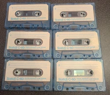 C-60 Scotch Highlander Low Noise Cassette Tape Lot of 6 Elvis 1977 blanks Vtg