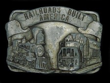 TC15136 VINTAGE 1984 RAILROADS BUILT AMERICA COMMEMORATIVE BELT BUCKLE