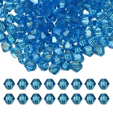 3mm Bicone Crystal Beads, 600 Pcs Glass Faceted Spacer Bead, Dark Sky Blue