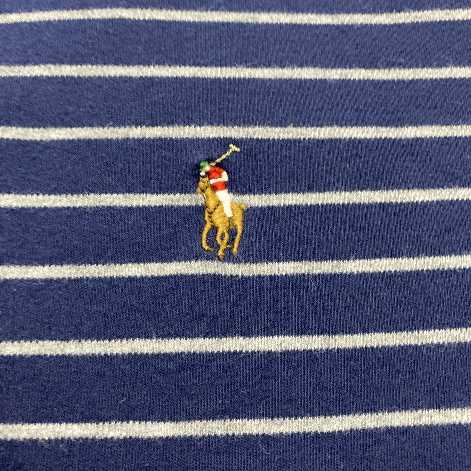 Polo Ralph Lauren camicia uomo XL blu bianca a righe manica corta classica pony