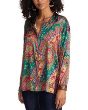 Johnny Was Audrey Silk-Blend Blouse Women's