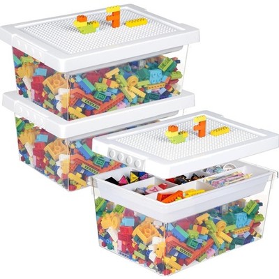 Aufbewahrungsbox Spielzeug Kinderbox Kunststoff Deckel Trennfach