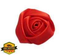 YYCRAFT 20pc 2" Satin 4D Rose Wedding Craft Appliques Bride Red