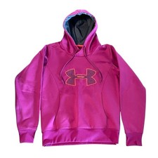 Under Armour Women's Medium ColdGear Storm Fleece Hoodie Big Logo Semi-Fitted