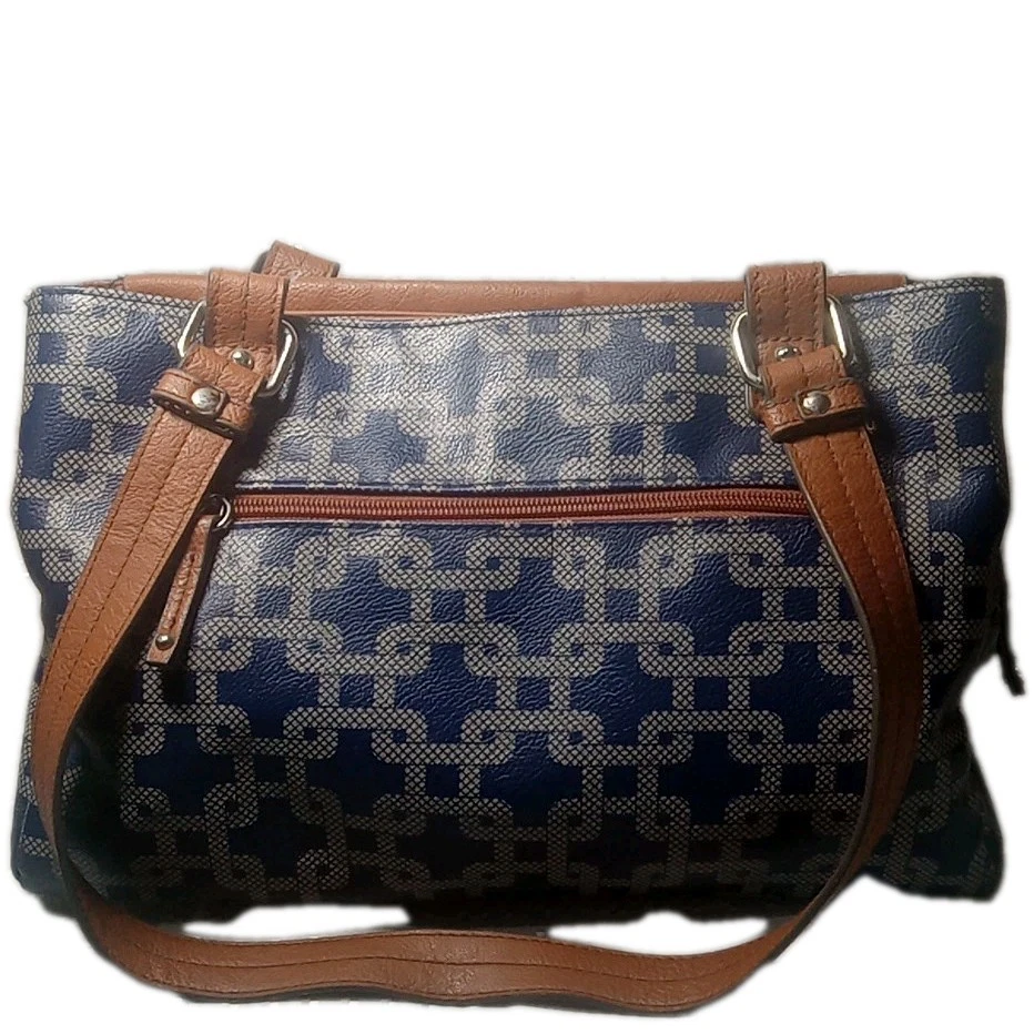 Bolso de hombro Rosetti de cuero sintético marrón y azul Foto 2 de 4