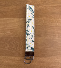 Floral Light Yellow Wristlet Key Fob Key Chain Handmade 6 Accessory