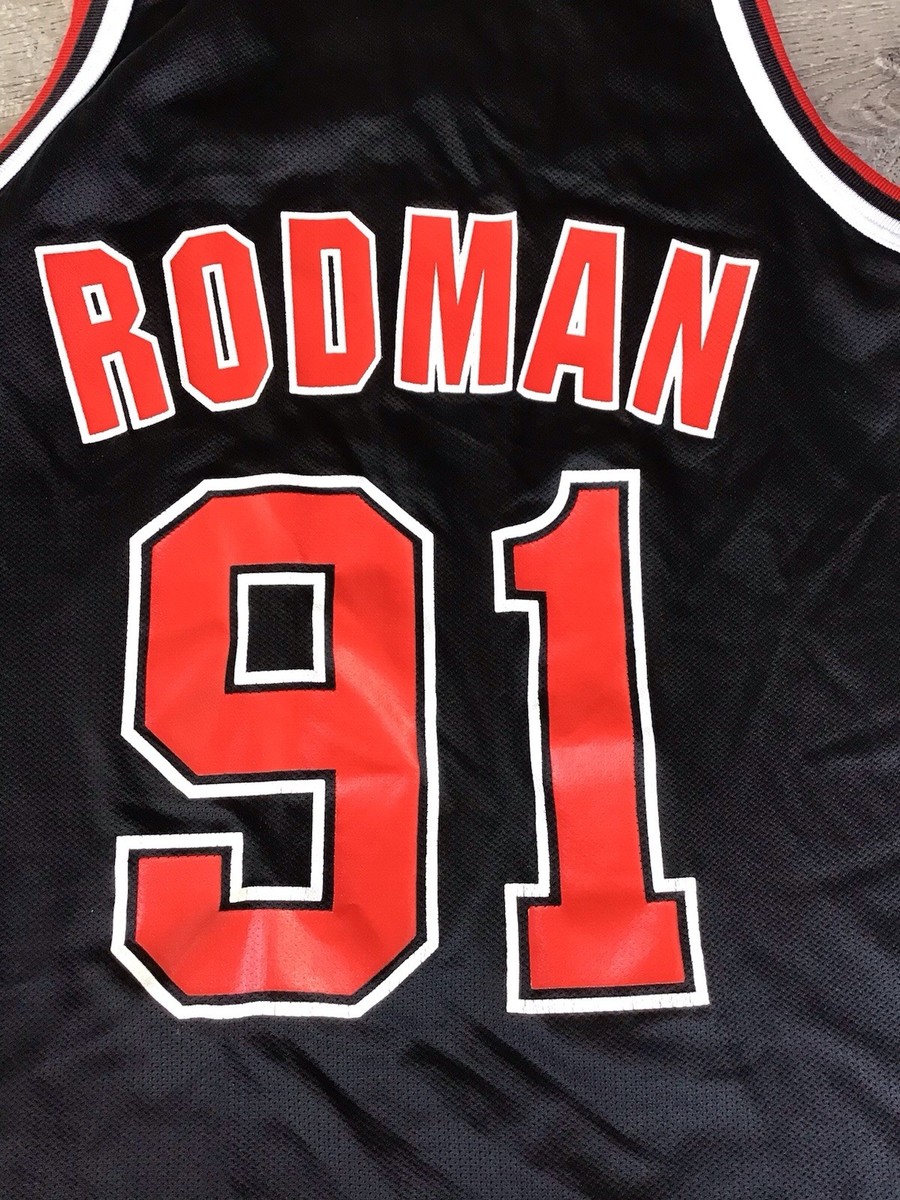 Official Vintage Dennis Rodman Jersey 91 Black Main Chicago