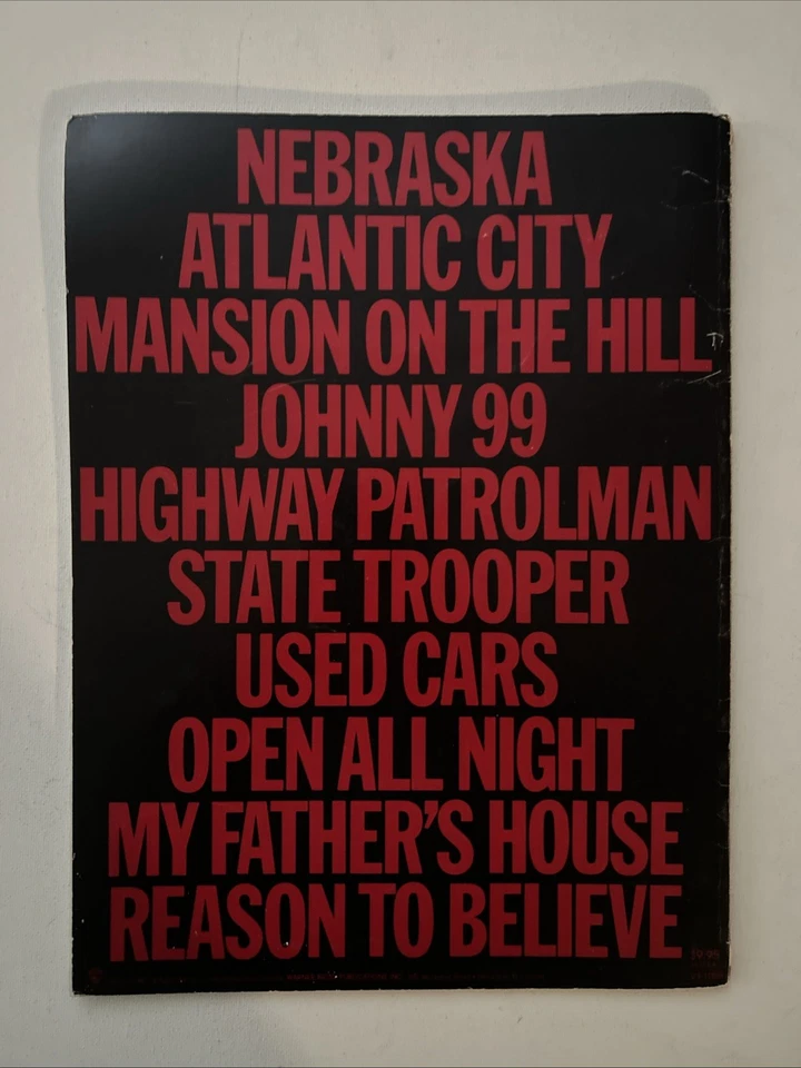 Rarissimo libro di canzoni vintage 1982, originale Bruce Springsteen Nebraska - Immagine 2 di 4