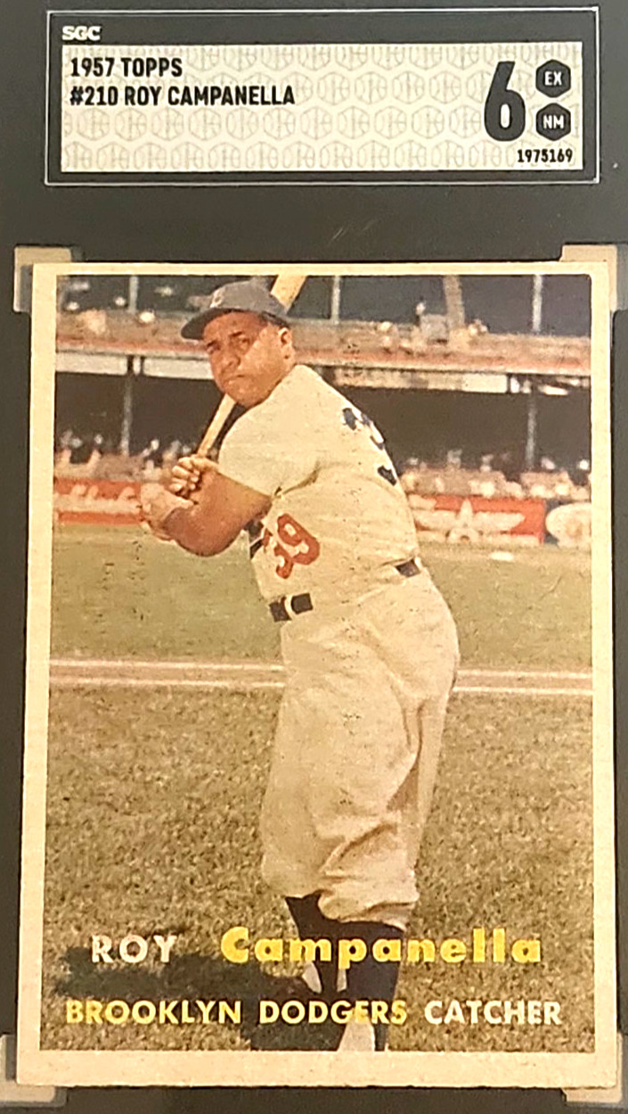 1957 TOPPS #210 ROY CAMPANELLA SGC 6 EX NM HOF