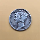1944 Mercury Winged Liberty Head Dime 90% Silver Circulated Coin (No Mint Mark)