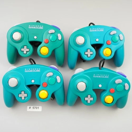 Lot of 4 Nintendo GameCube  Controller  Emerald Green DOL-003 Official Original