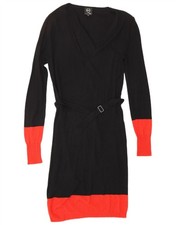 ALEXANDER MCQUEEN Womens Jumper Dress IT 42 Medium Black Viscose Designer MT14