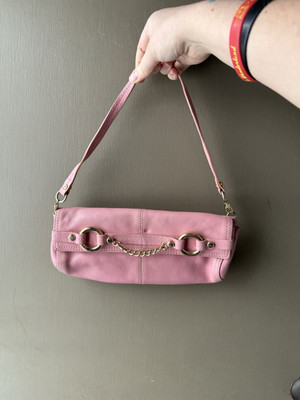 Vintage Rare Juicy Couture Baguette Mini Shoulder Bag Pink Leather