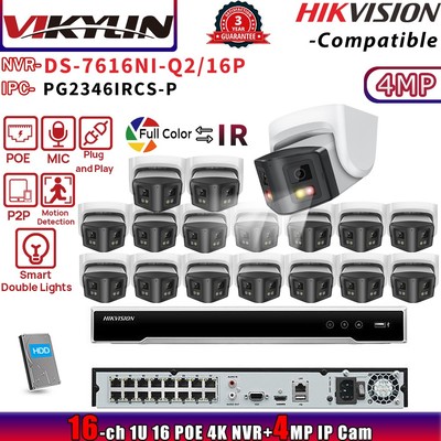 VIKYLIN DS-7616NI-Q2/16P 16CH NVR POE Dual Light 180view 4MP ip camera Color Lot