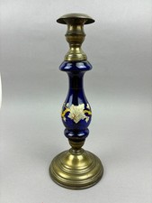 Ein schöner Biedermeier Kerzenhalter, Messing mit Glas