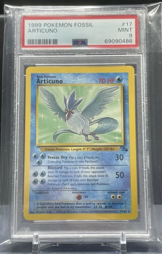 1999 Pokémon Fossil #17 Articuno PSA 9 Non-holo  WOTC 17/62  English Unlimited