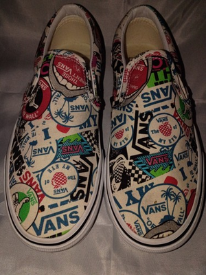 #ad Womens 7.5 Mens 6 VANS Classic Slip On Classic Multicoloured CLEAN No Box $19.00