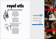 ROYEL OTIS SIGNED OYSTERS IN MY POCKET LYRIC SHEET w/EXACT PROOF AUTOGRAPH COA