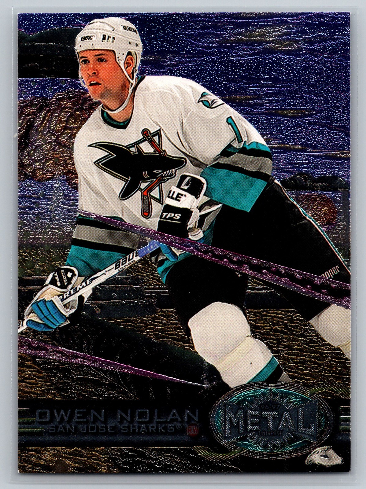 Owen Nolan 1996-97 Metal Universe #139 San Jose Sharks NHL Right Wing Hockey