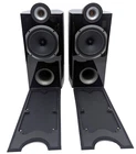 Pair of Triangle Genese Trio Hi-Fi Bookshelf Speakers High Gloss Black w/ Covers