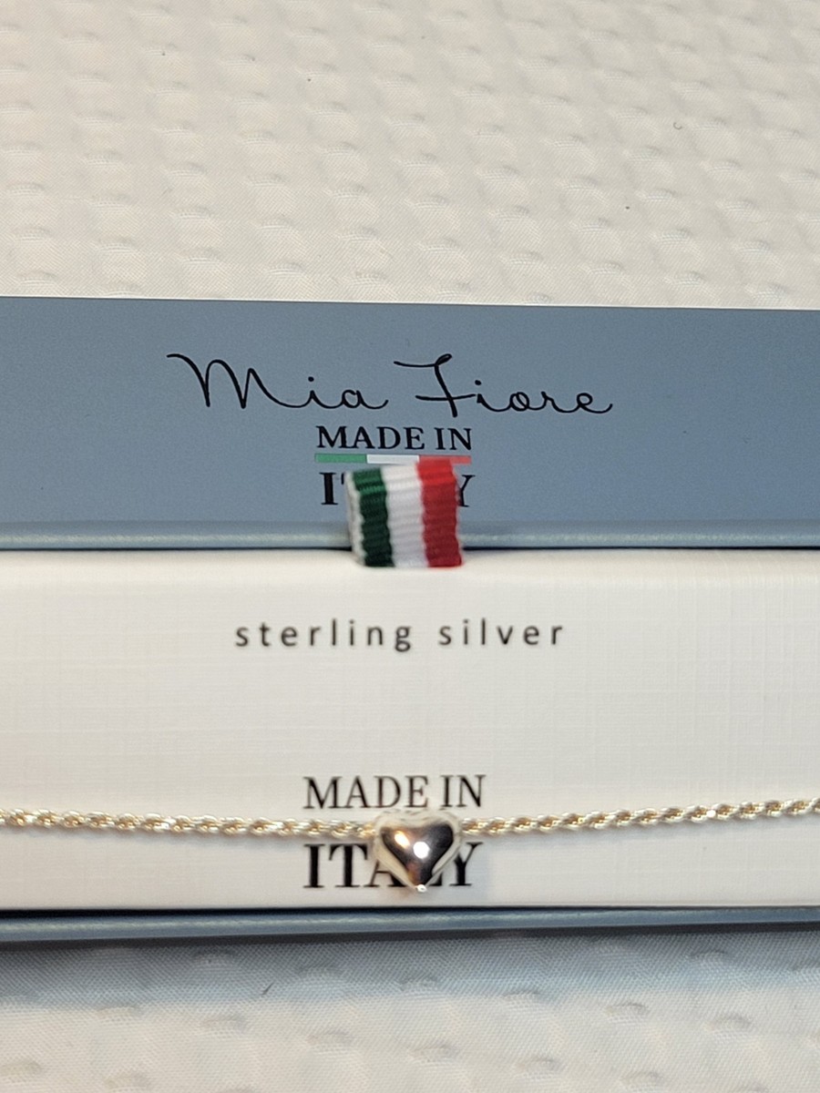 アクセサリー Mia Mia Fiore Sterling Silver 925 Puffy Heart Bracelet 7