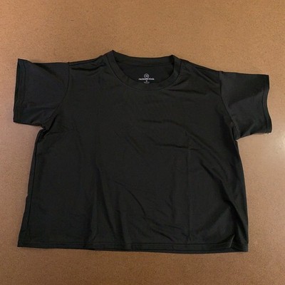 Real Essentials Womens Size Medium Black Short Sleeve Crew Neck T-Shirt New