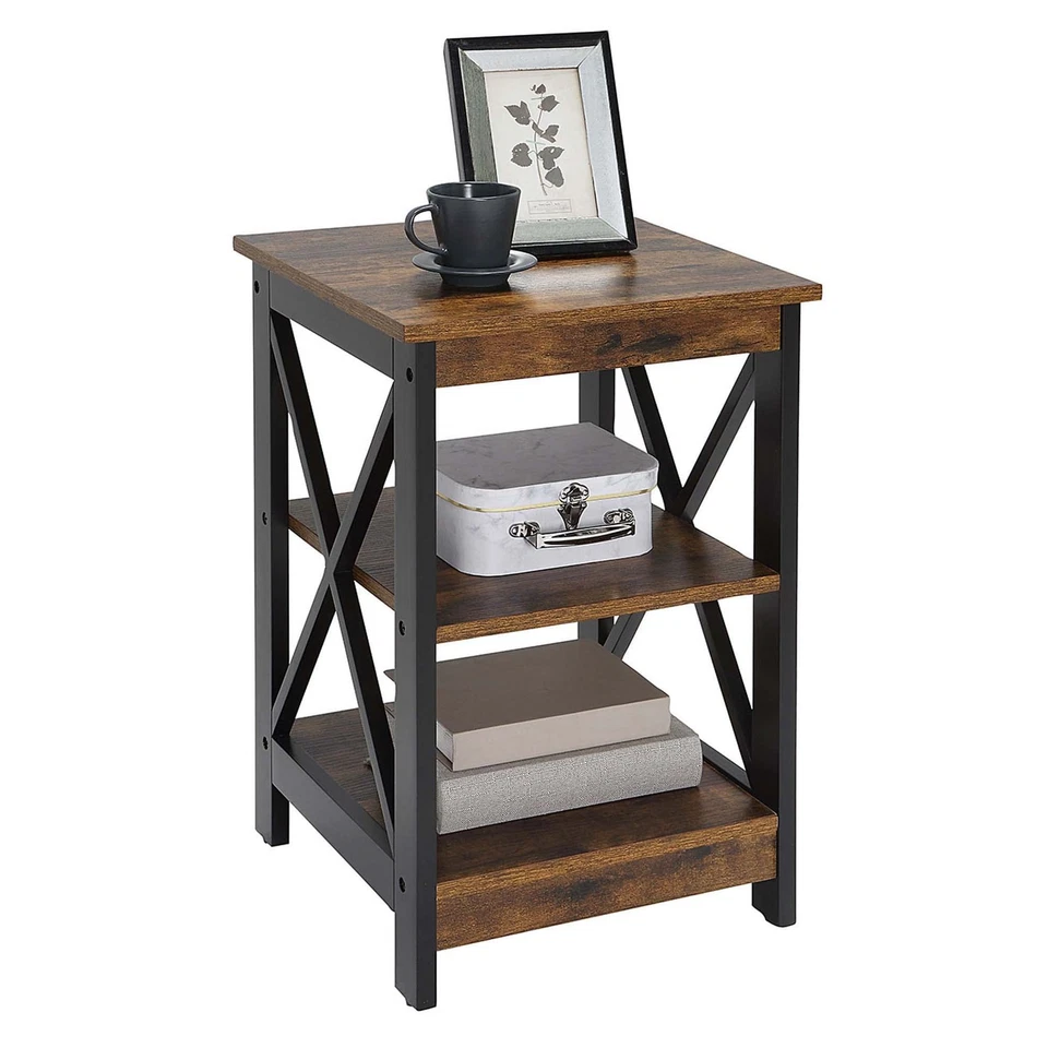 Oxford End Table With Shelves 15.75 X 15.75 X 23.75 Farmhouse Decor Piece - Image 4 of 4