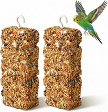 2 PCS Natural Bird Grain Treat Sticks, Blend Foraging Toys for Stress Relief, Me