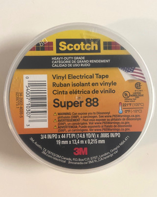 Scotch Super 88 Vinyl Electrical Black Tape Heavy Duty Grade Repair Maintenance