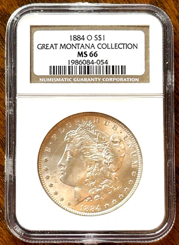 1884-O New Orleans Morgan Silver Dollar NGC MS 66 Great Montana Collection