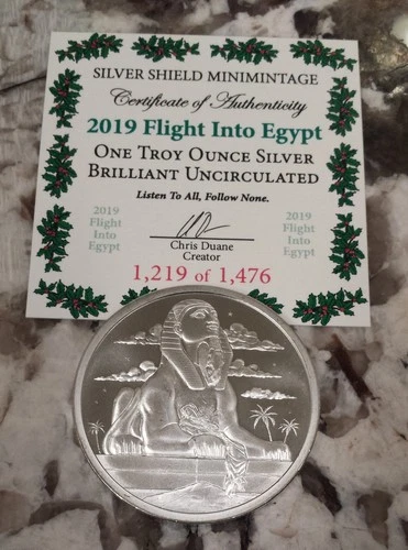 2019 Flight Into Egypt 1 oz. Silver Shield Mini Mintage BU