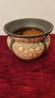 Weller Claywood 1900s Art Pottery Planter with Arts & Crafts Era Flowers 4.75" H