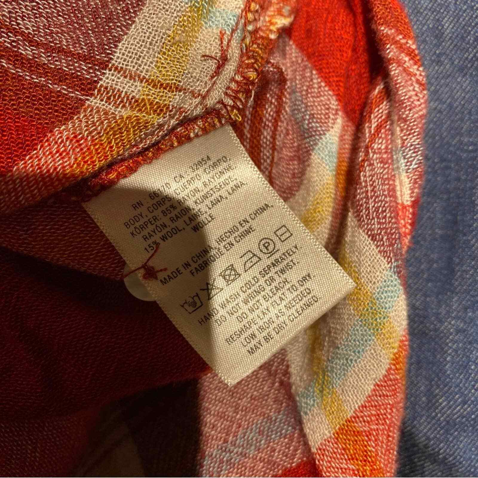 Anthro Akemi kin plaid button down tunic dress size small oversized red white image 6