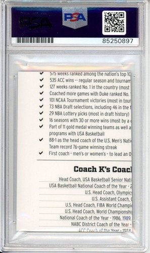 Mike Krzyzewski Duke Basketball Coach Cut Signature PSA DNA COA Autographed HOF - Picture 2 of 2