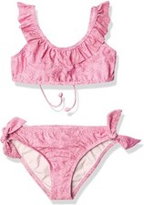 Splendid Girls' Ruffle Bikini Set Pink Size Big Kids 7