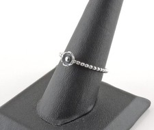 Sterling Silver Textured Band Dainty Flower Ring - Free Gift Packaging