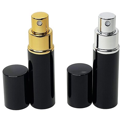 10ml 0.33oz high end aluminum black shell glass perfume spray bottles