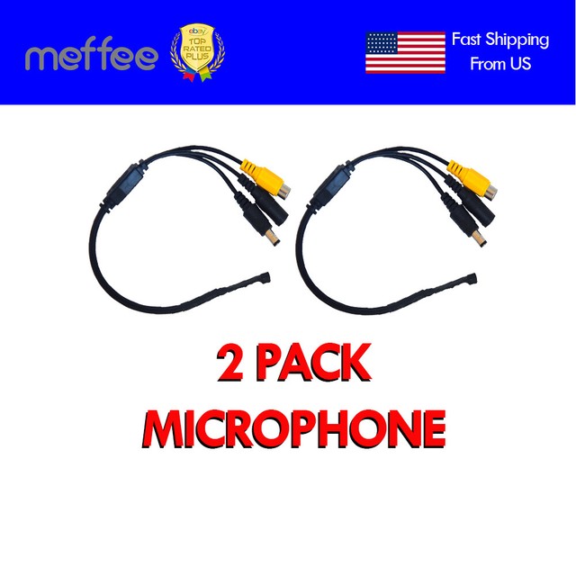 2 X Audio Mini Mic Microphone for CCTV Home Security Camera DVR High