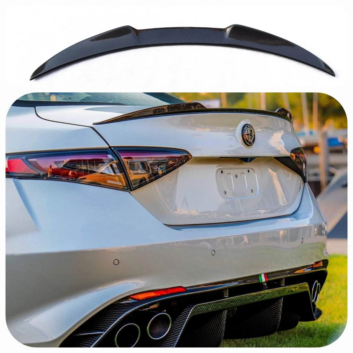 Alerón Maletero Negro Brillante Para Alfa Romeo Giulia Quadrifoglio 2017-2025