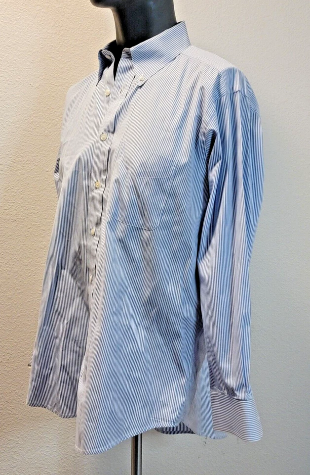 Camisa De Colección Homer Reed Ltd. 16-34 Manga Larga Rayas Abotonada Foto 2 de 4