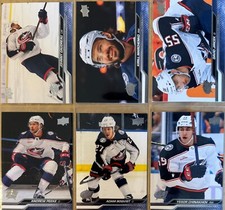 6 2023-24 Upper Deck Series 1 Gaudreau Marchenko Peeke Boqvist Jiricek Chinakhov