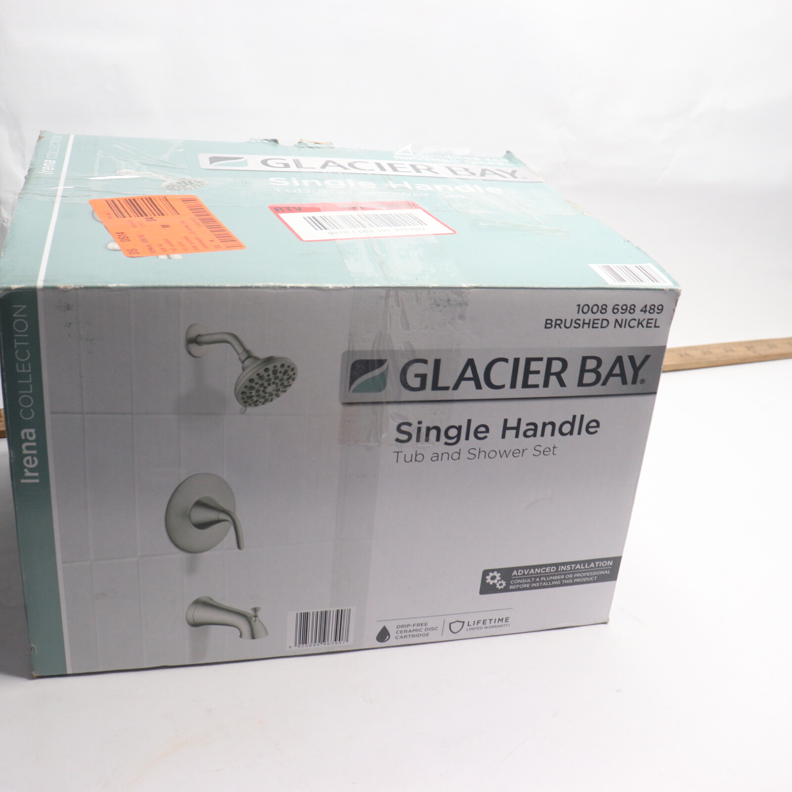 Glacier Bay Tub and Shower Set Irena Brushed Nickle 1Handle 1008698489