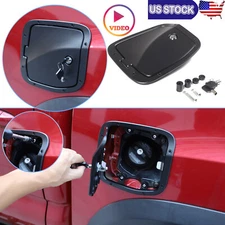 Black Door Fuel Tank Cover W/ Lock Gas Cap Tank Trim For Toyota Tacoma 16-23 US