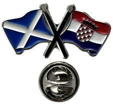 Scotland & Croatia Waving Flag Pin badge Friendship Small metal Lapel Pin Badge